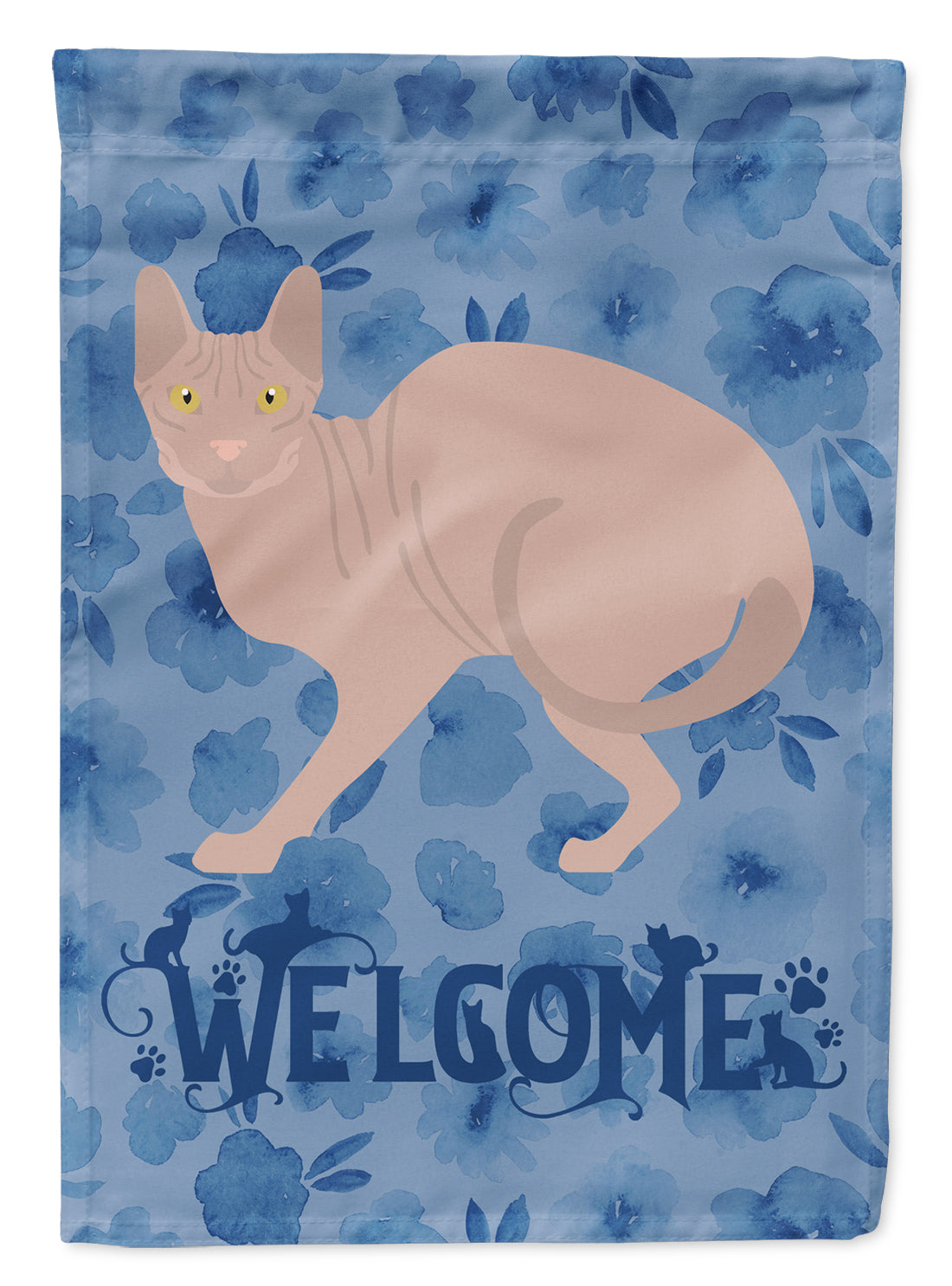 Don Sphynx #3 Cat Welcome Flag Canvas House Size CK4872CHF