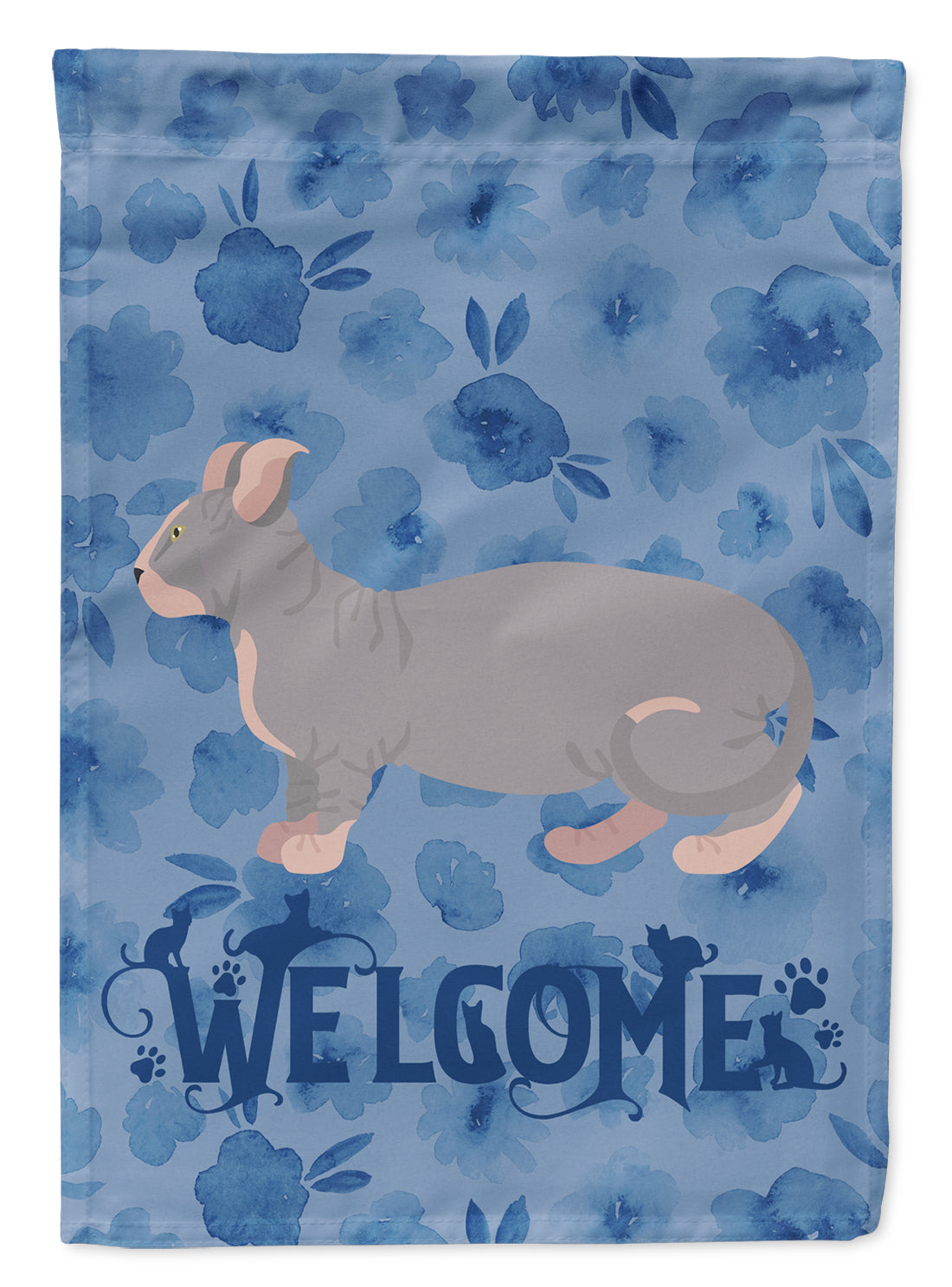 Dwelf #1 Cat Welcome Flag Canvas House Size CK4876CHF