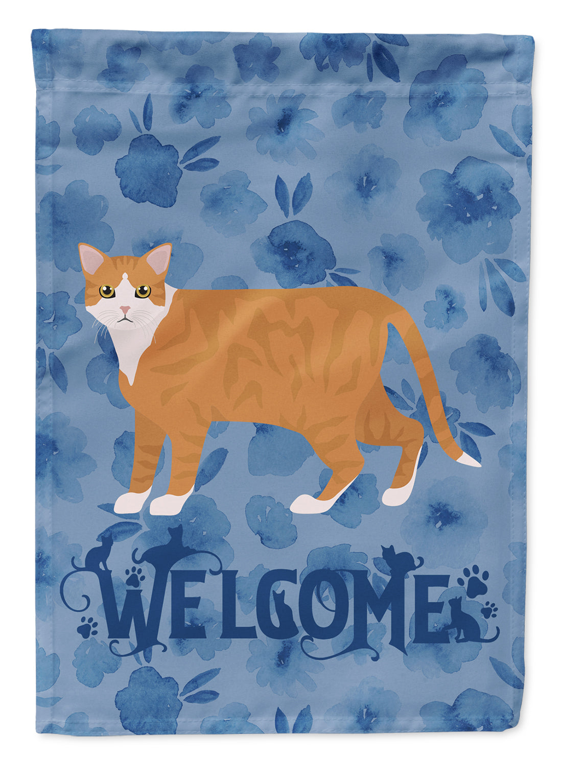 European Shorthair #1 Cat Welcome Flag Canvas House Size CK4883CHF  the-store.com.