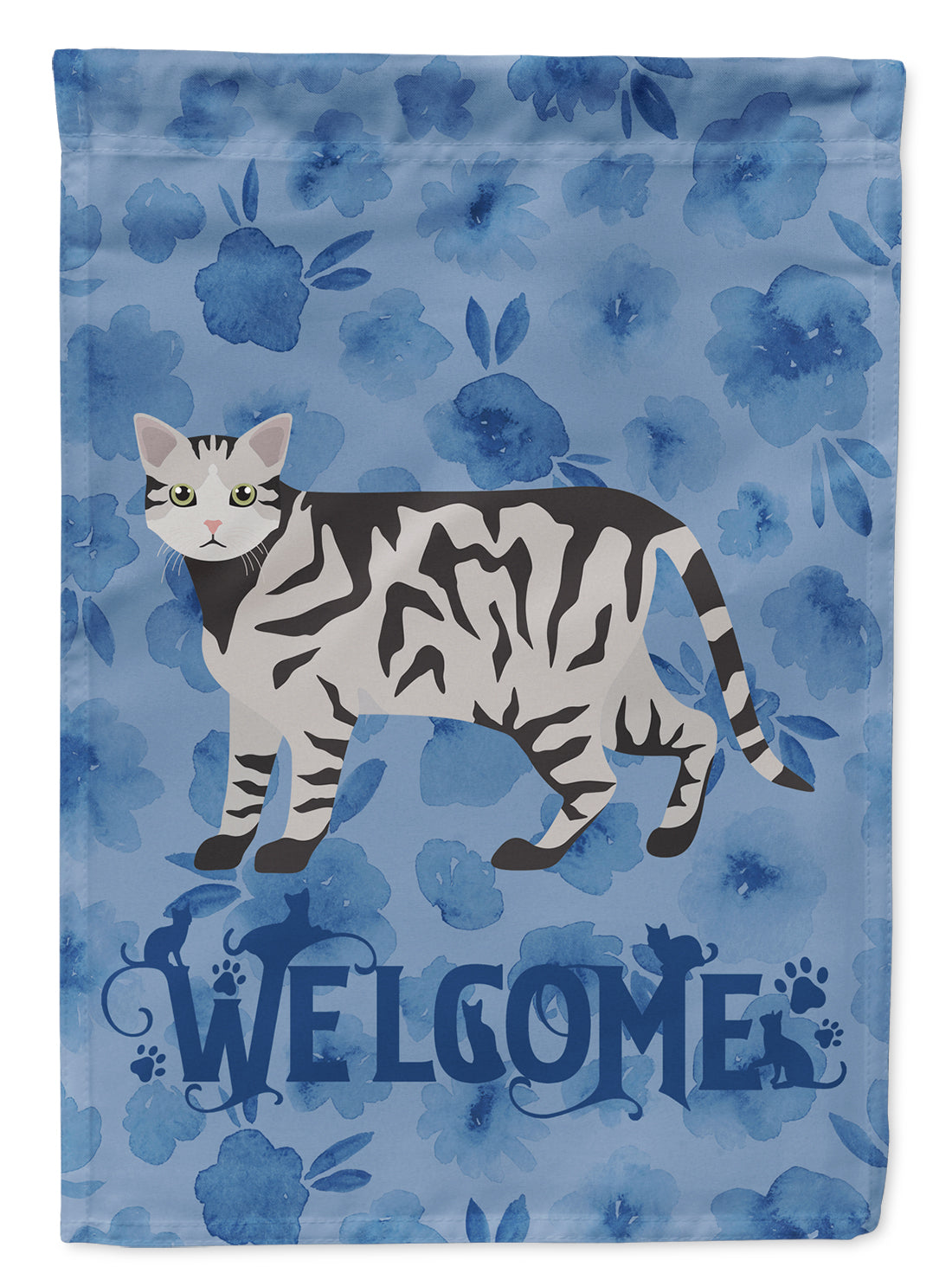 European Shorthair #2 Cat Welcome Flag Canvas House Size CK4884CHF  the-store.com.