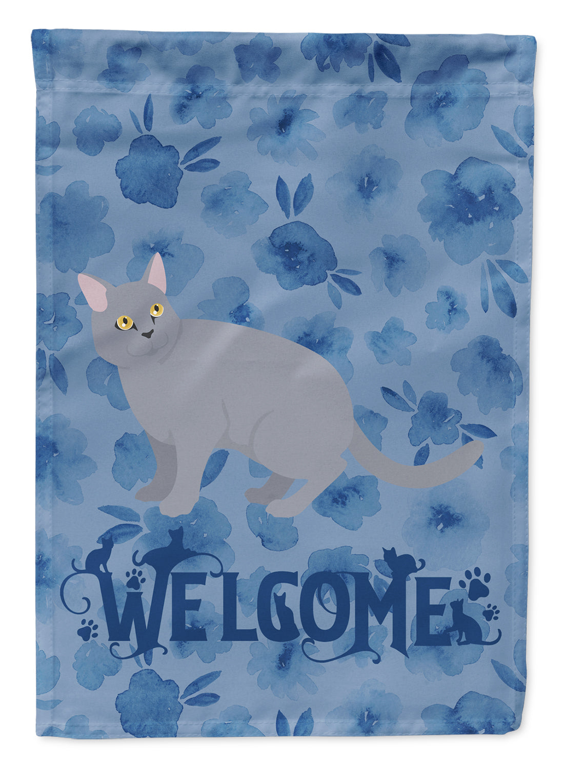 European Shorthair #3 Cat Welcome Flag Canvas House Size CK4885CHF  the-store.com.