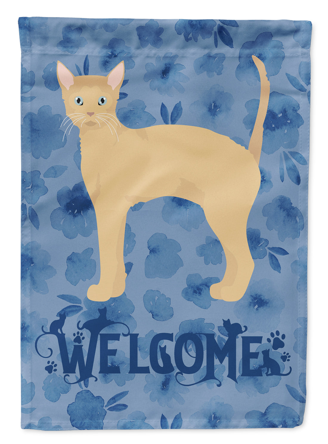 German Rex #2 Cat Welcome Flag Canvas House Size CK4893CHF  the-store.com.