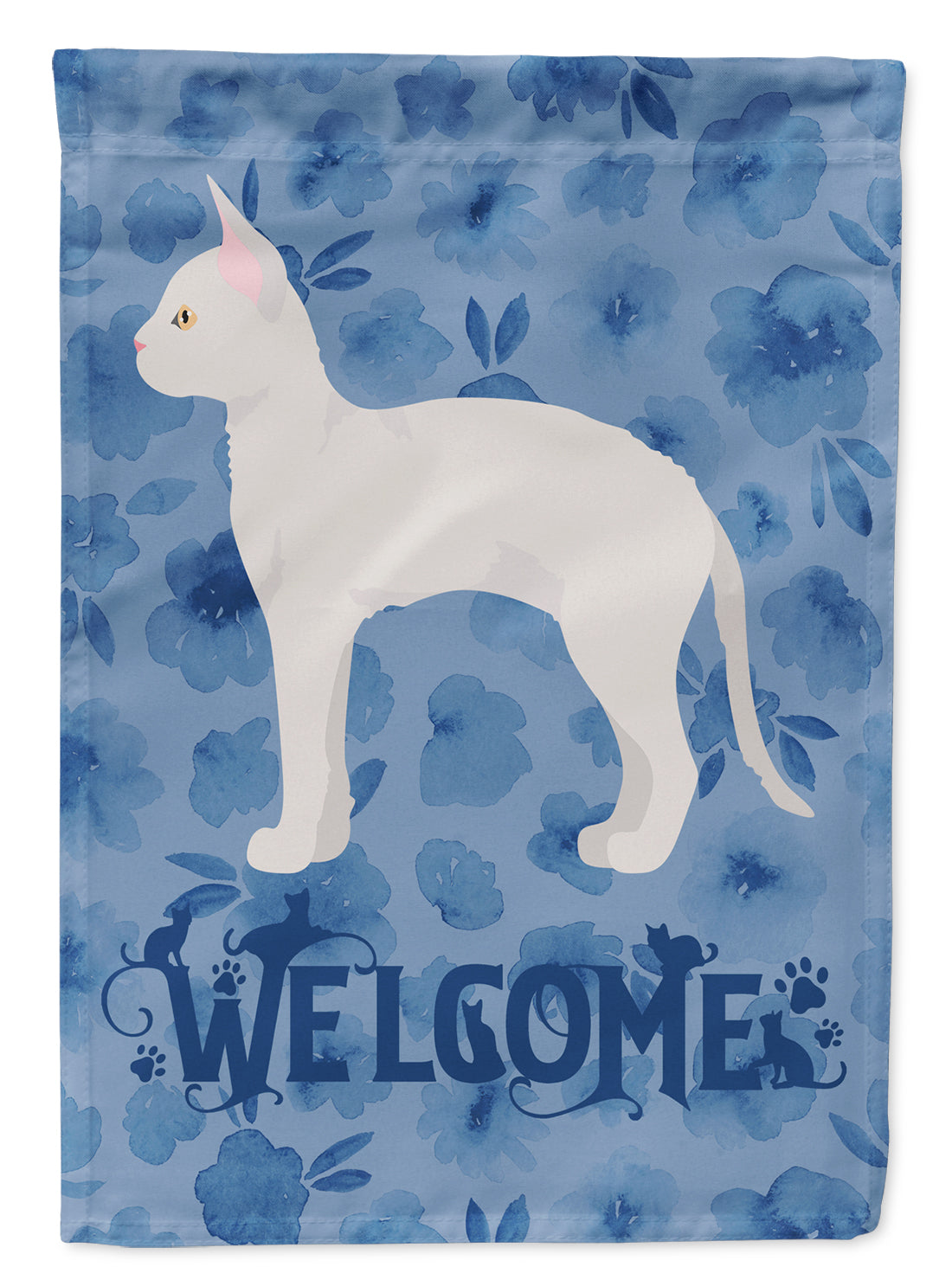 German Rex #3 Cat Welcome Flag Canvas House Size CK4894CHF  the-store.com.