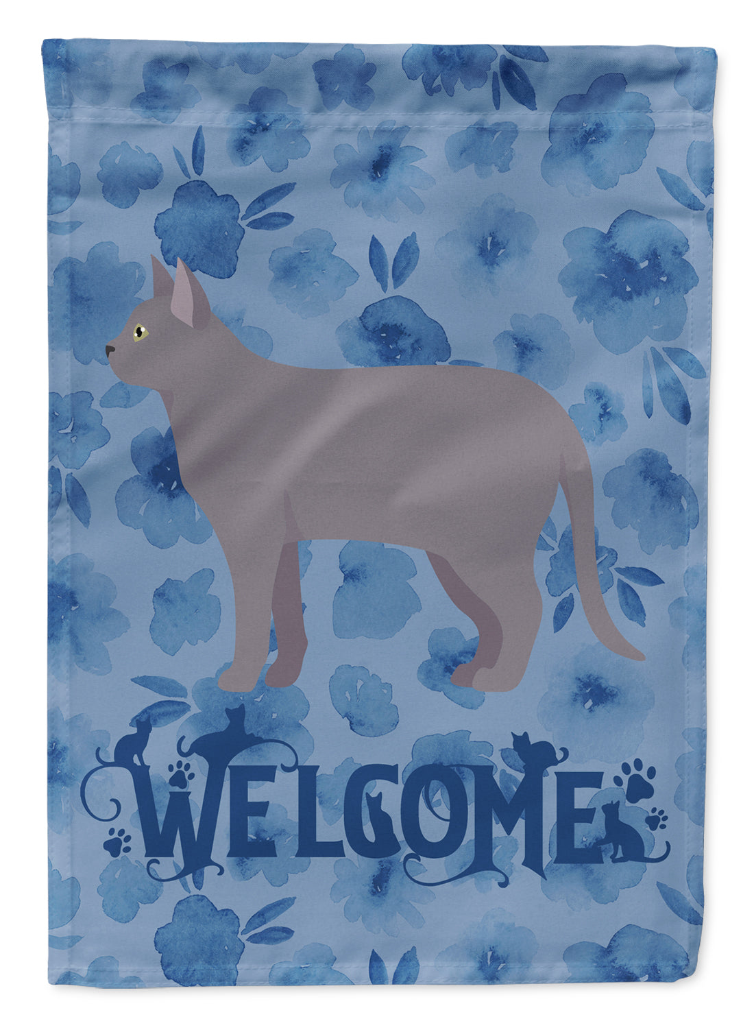 Korat #2 Cat Welcome Flag Canvas House Size CK4903CHF  the-store.com.