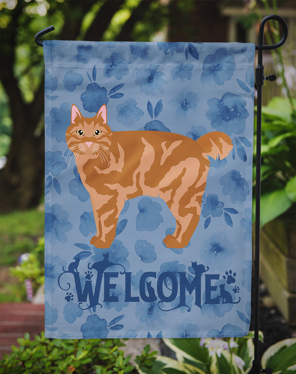 Kurilian Bobtail Cat Welcome Flag Garden Size CK4906GF