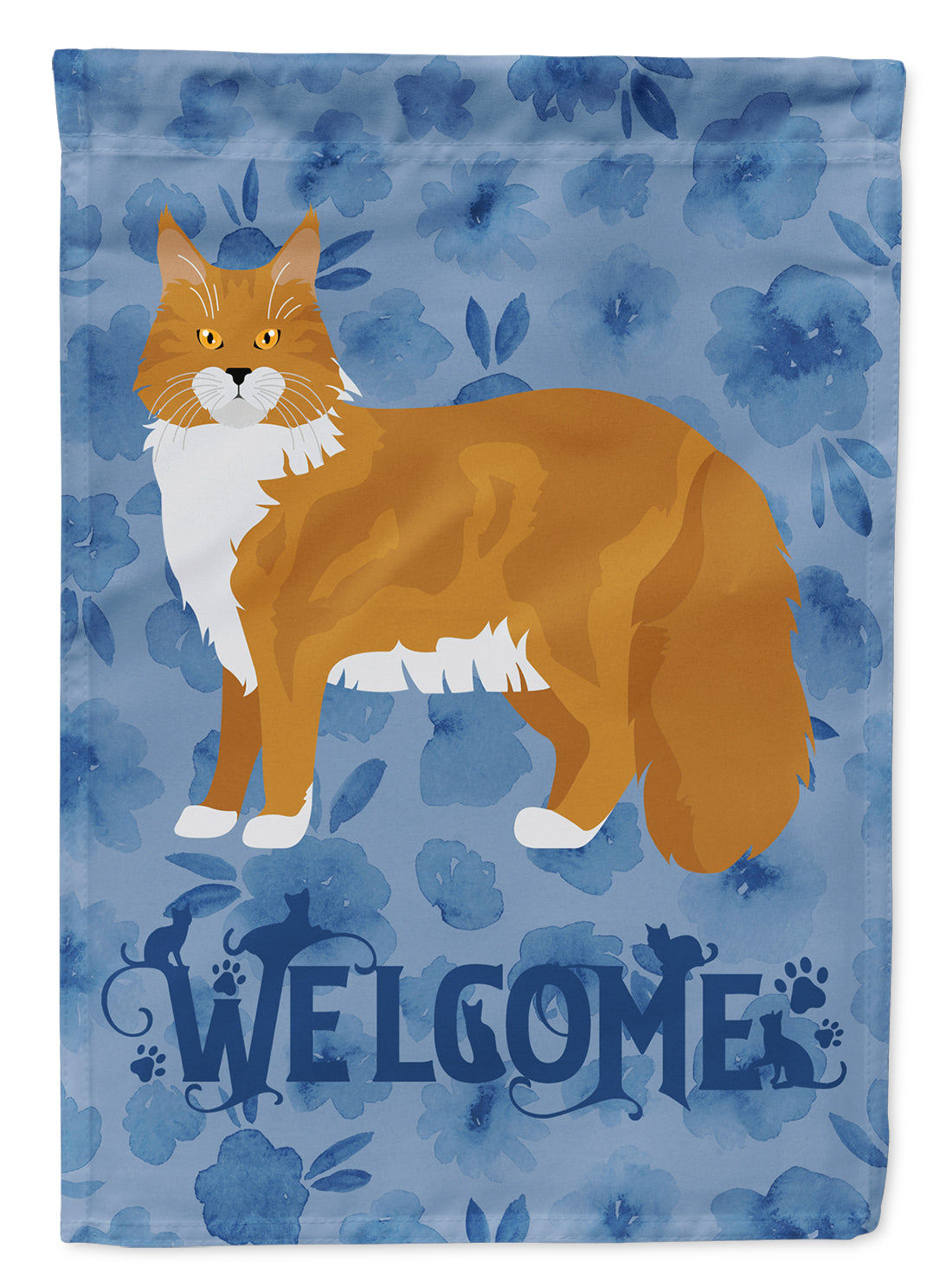 Maine Coon #1 Cat Welcome Flag Canvas House Size CK4914CHF