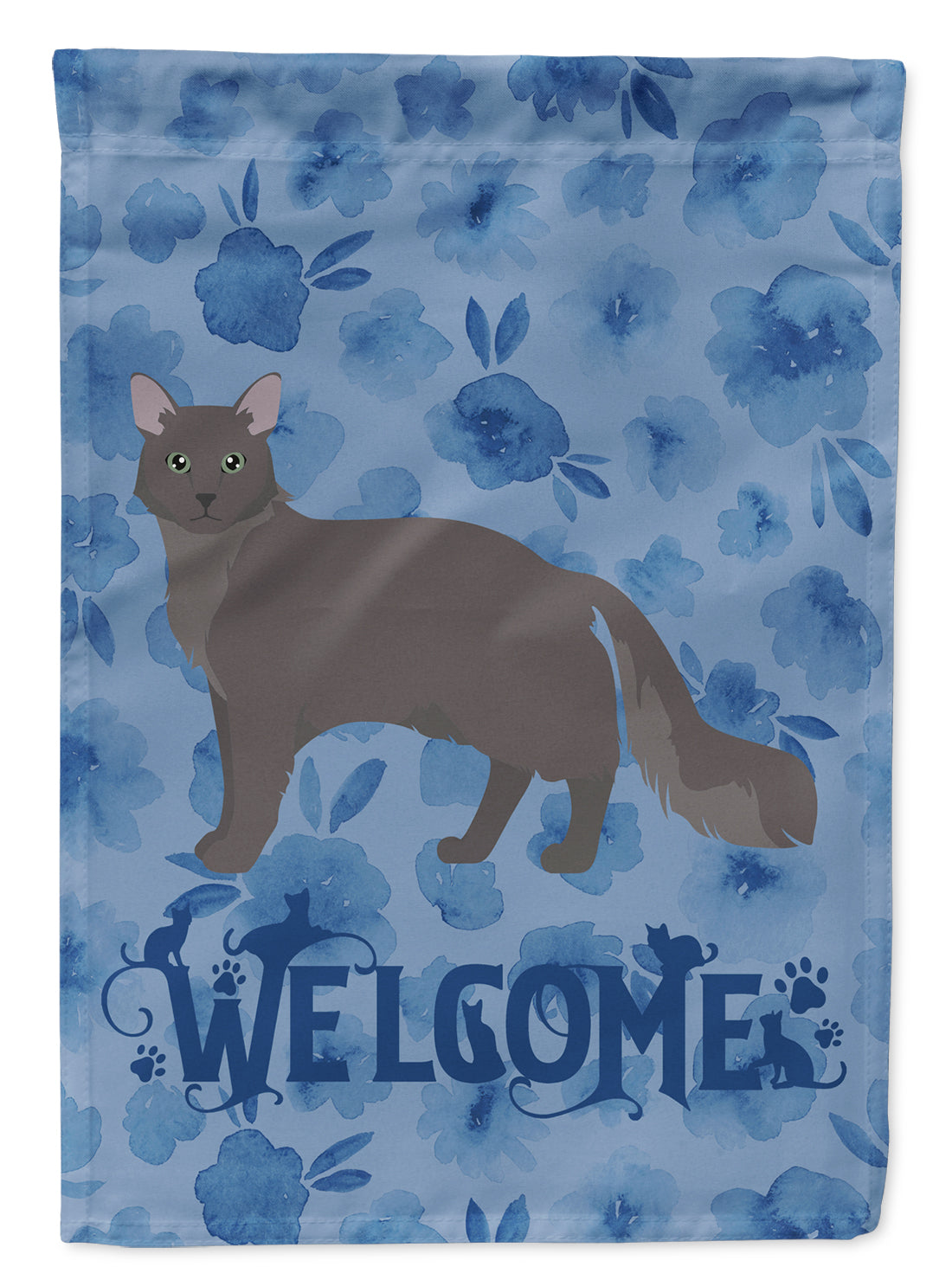 Nebelung #1 Cat Welcome Flag Canvas House Size CK4927CHF  the-store.com.
