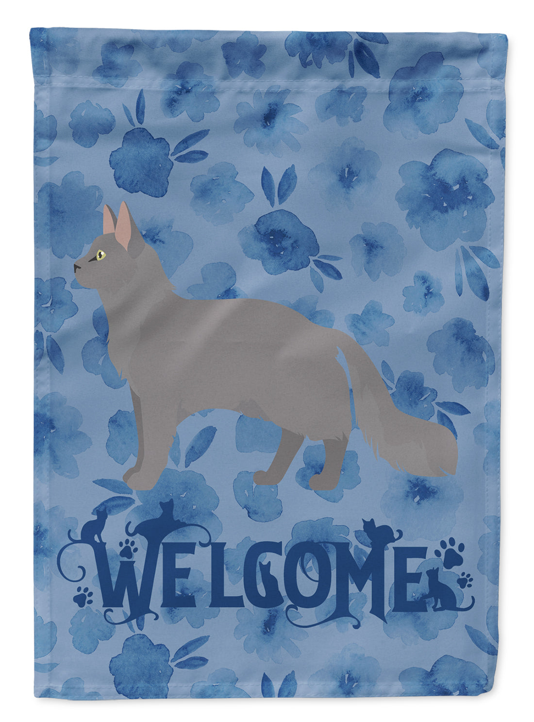 Nebelung #2 Cat Welcome Flag Canvas House Size CK4928CHF  the-store.com.