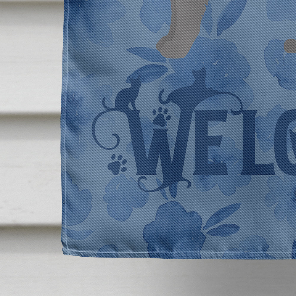 Nebelung #2 Cat Welcome Flag Canvas House Size CK4928CHF