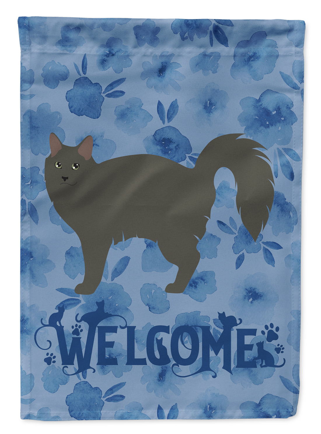 Nebelung #3 Cat Welcome Flag Canvas House Size CK4929CHF  the-store.com.