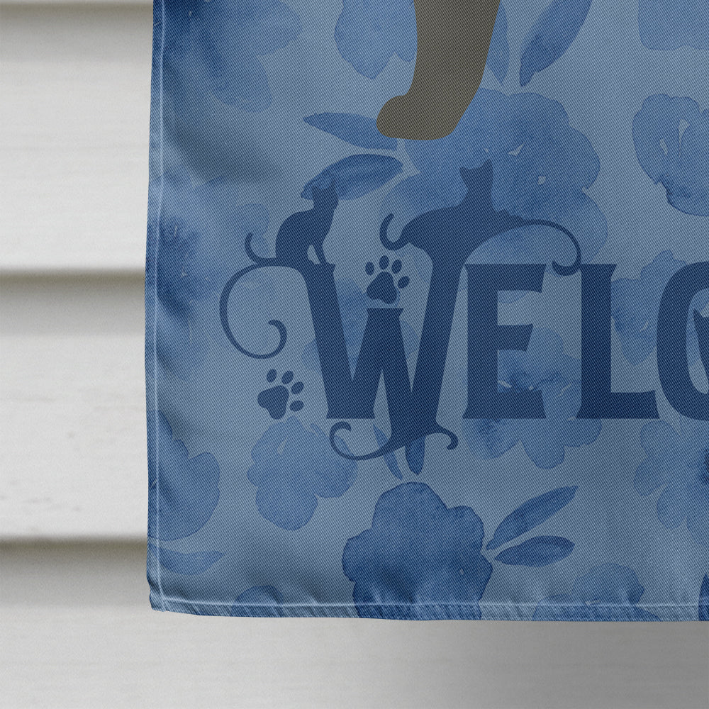 Nebelung #3 Cat Welcome Flag Canvas House Size CK4929CHF