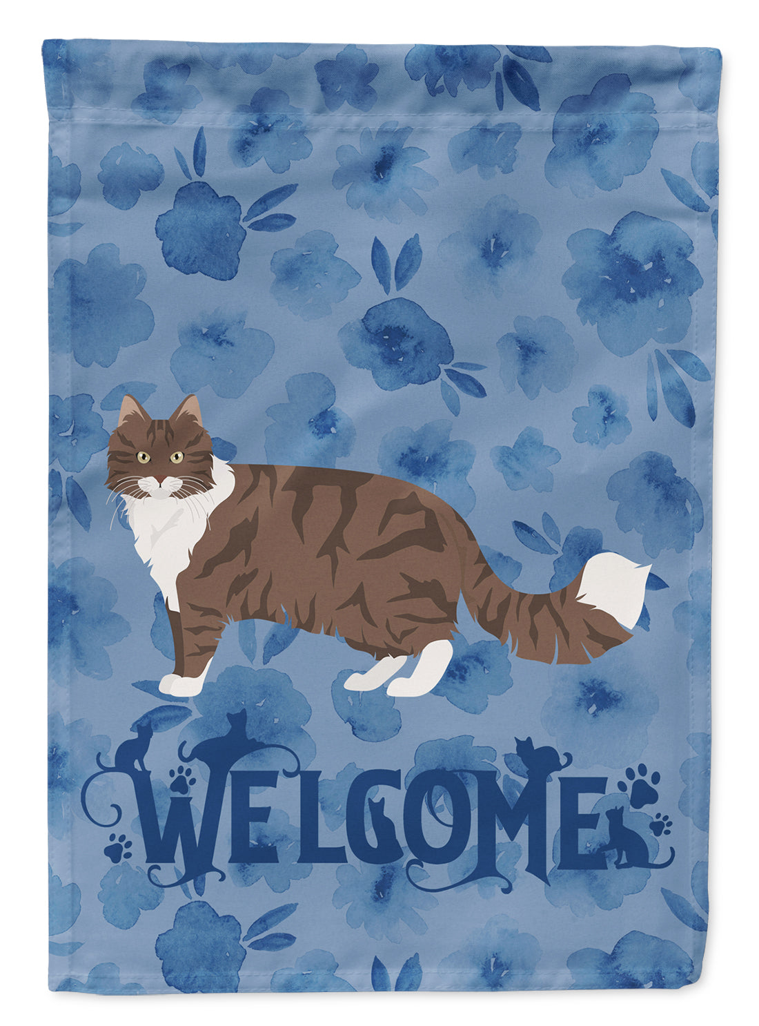 Norwegian Forest Cat Welcome Flag Canvas House Size CK4930CHF  the-store.com.