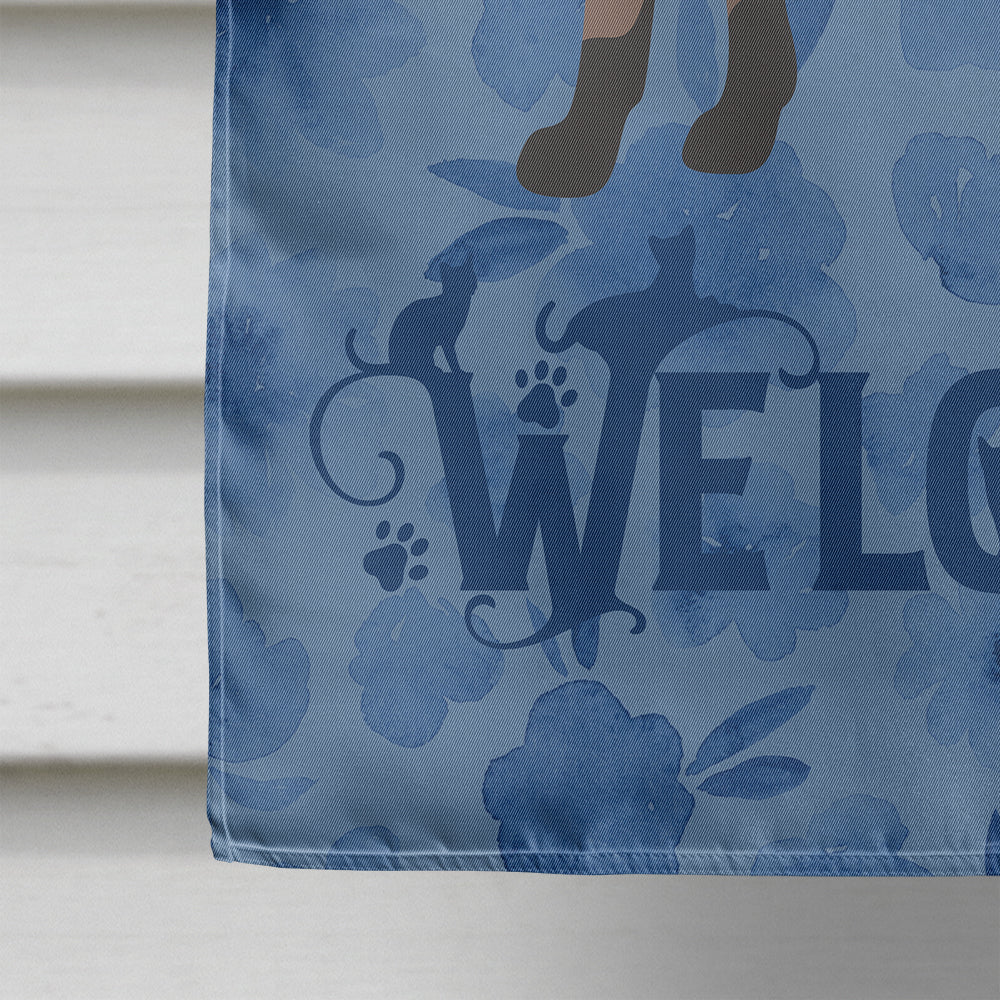 Oriental Bicolor Cat Welcome Flag Canvas House Size CK4936CHF  the-store.com.