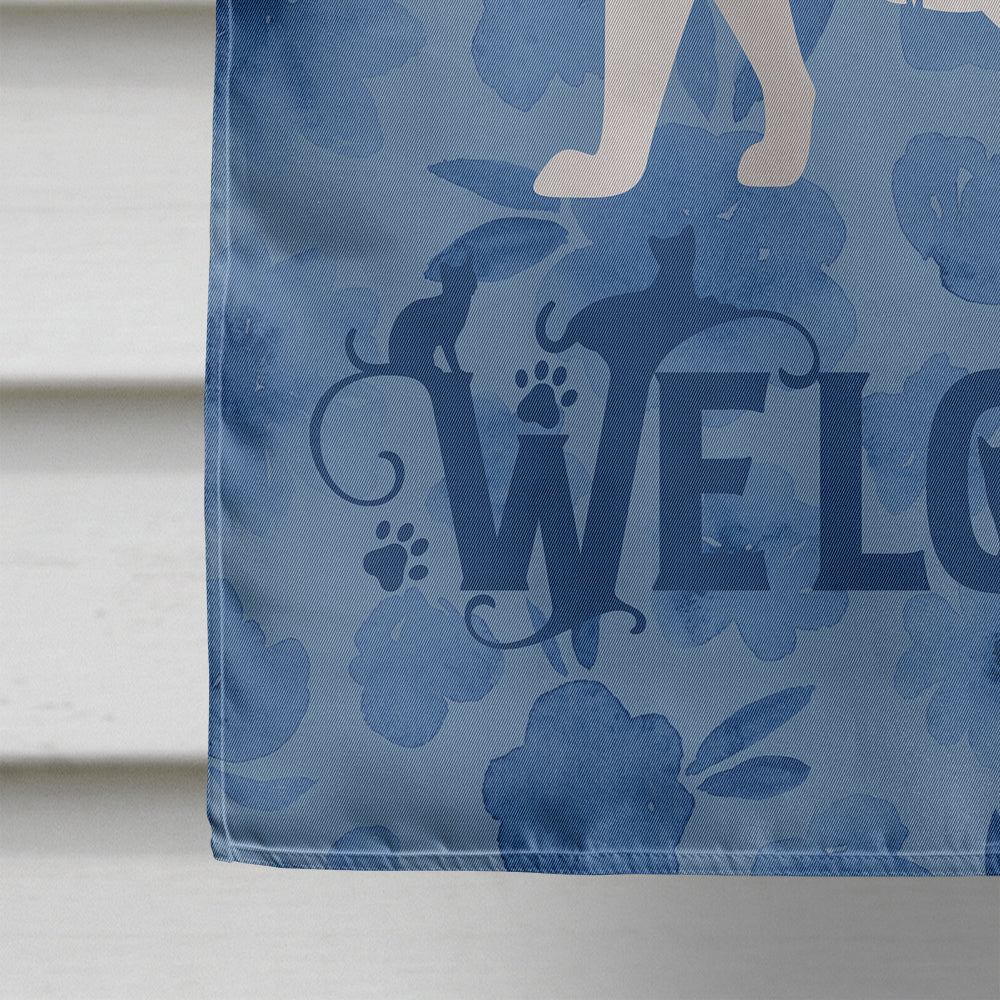 Oriental Longhair Cat Welcome Flag Canvas House Size CK4937CHF  the-store.com.