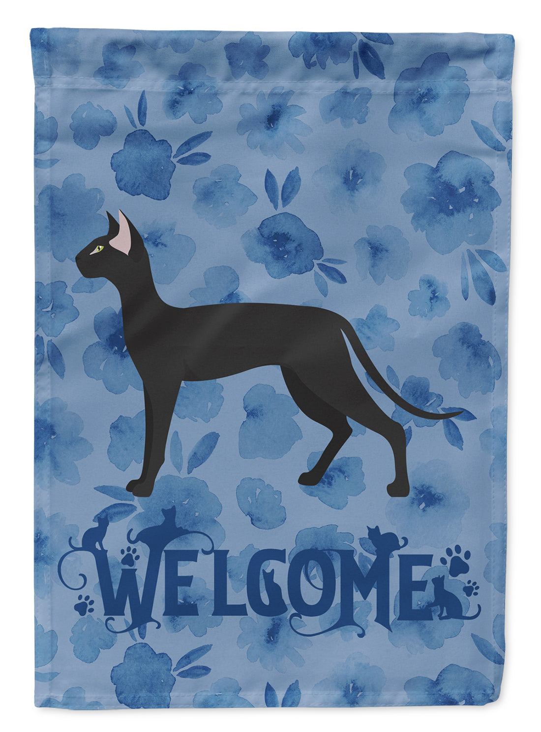 Oriental Shorthair #1 Cat Welcome Flag Canvas House Size CK4939CHF  the-store.com.