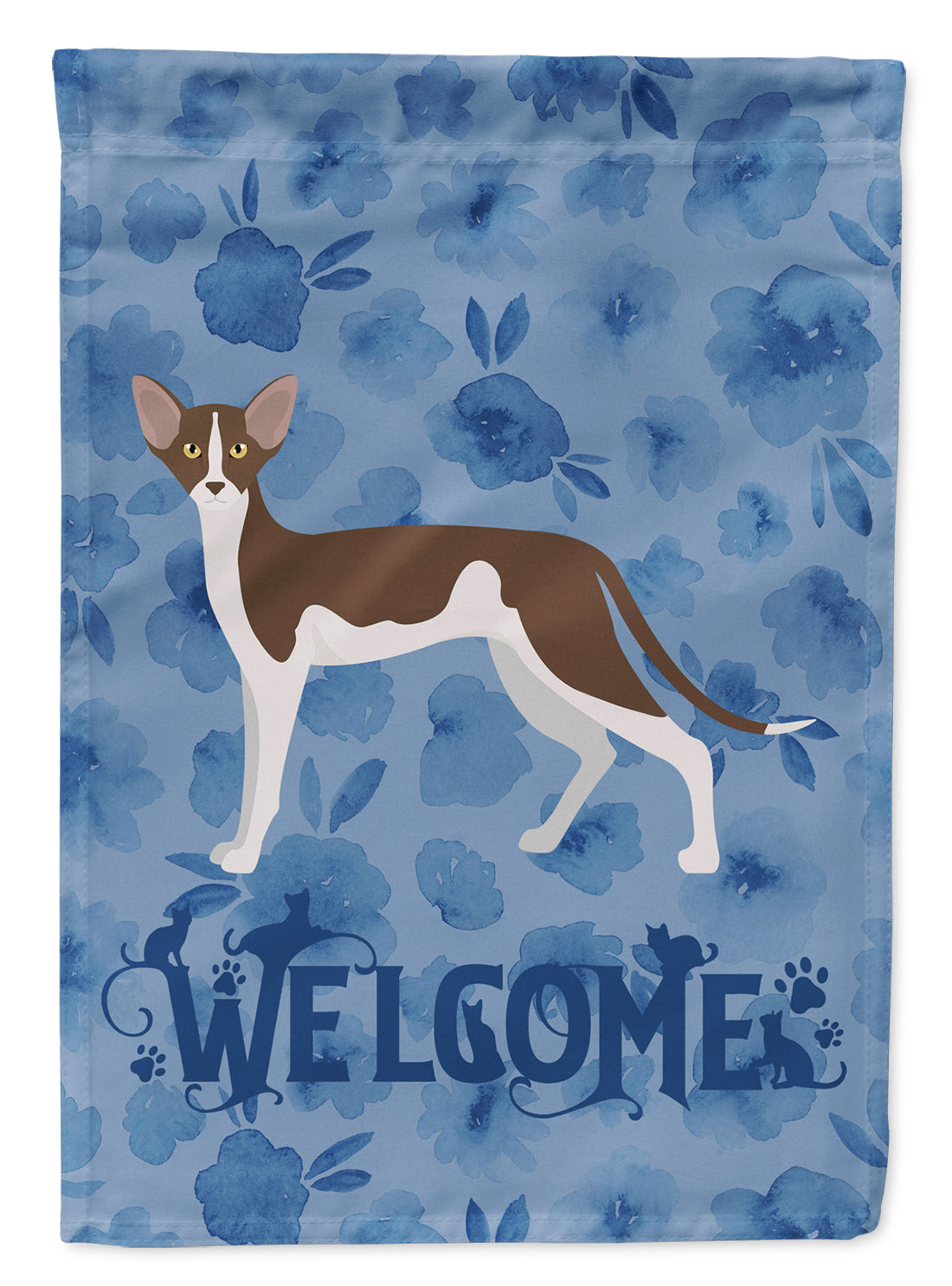 Oriental Shorthair #2 Cat Welcome Flag Canvas House Size CK4940CHF  the-store.com.