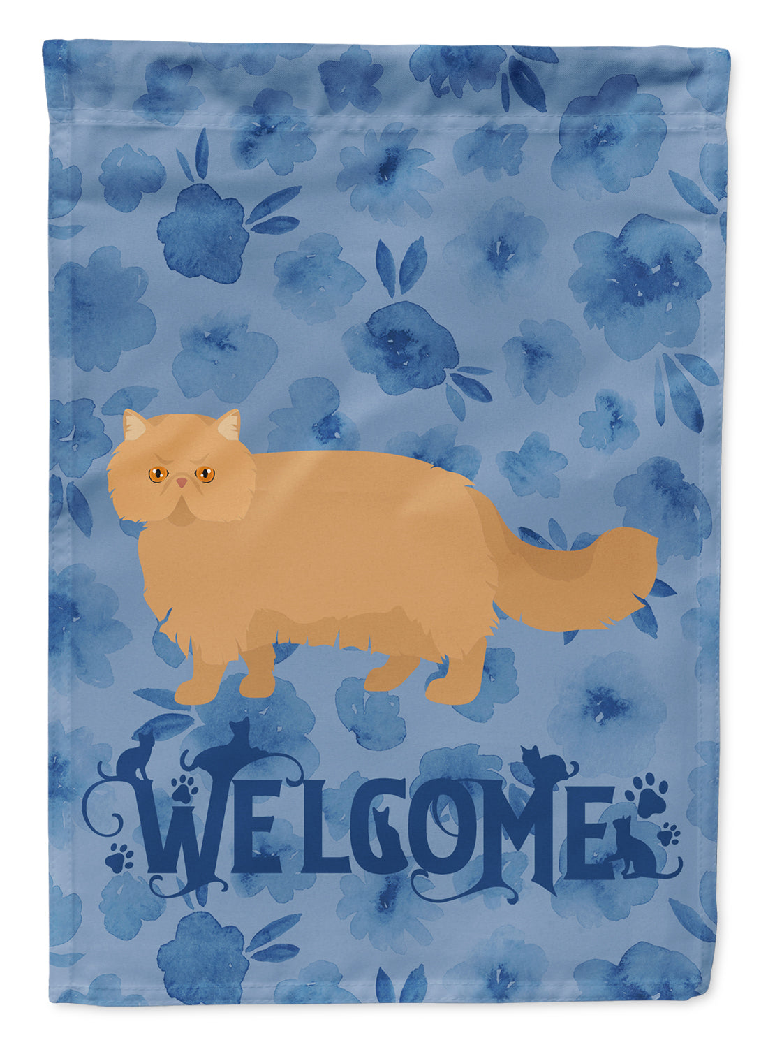 Persian Modern Cat Welcome Flag Canvas House Size CK4944CHF  the-store.com.
