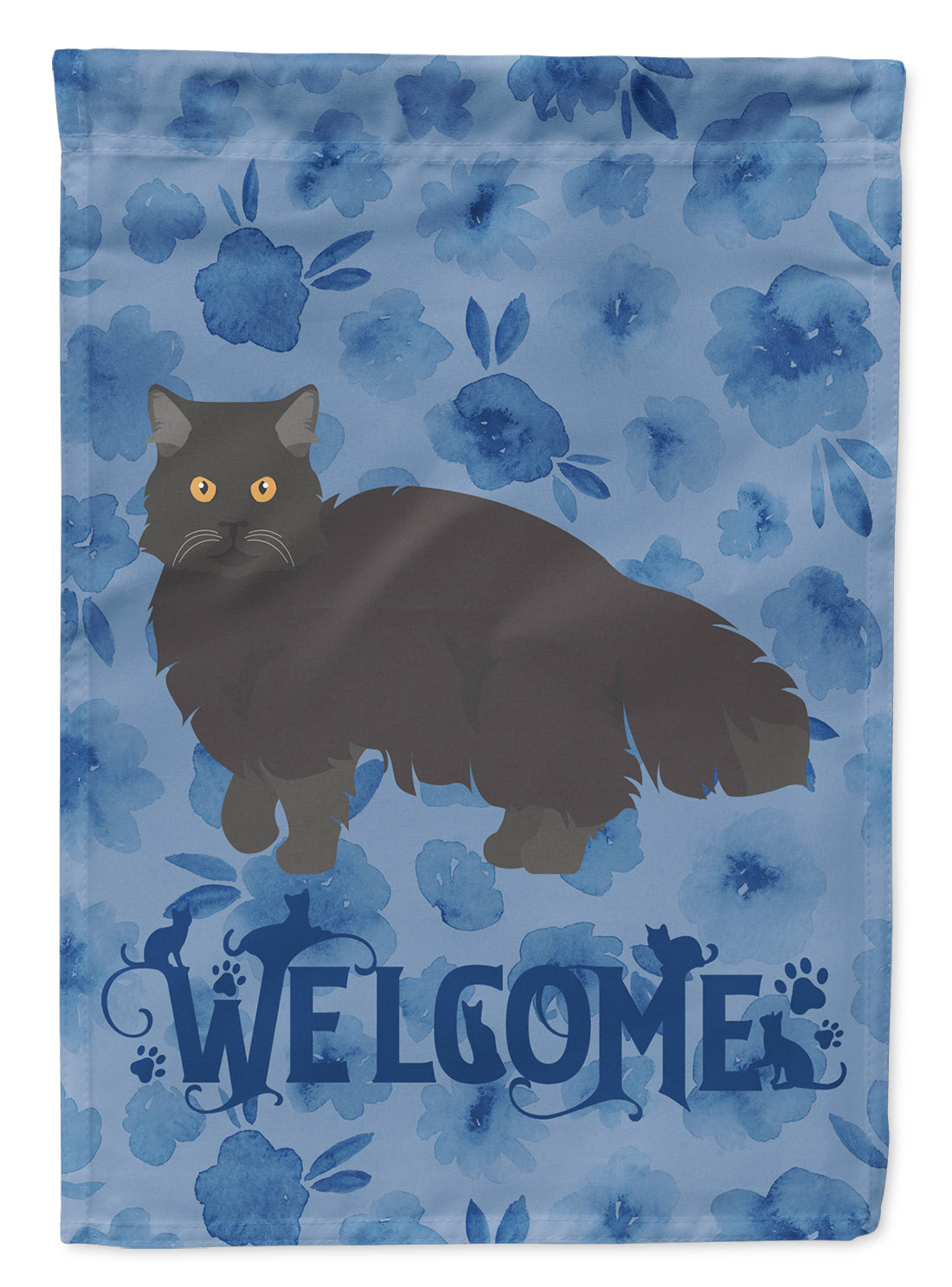 Black Persian Traditional Cat Welcome Flag Canvas House Size CK4946CHF