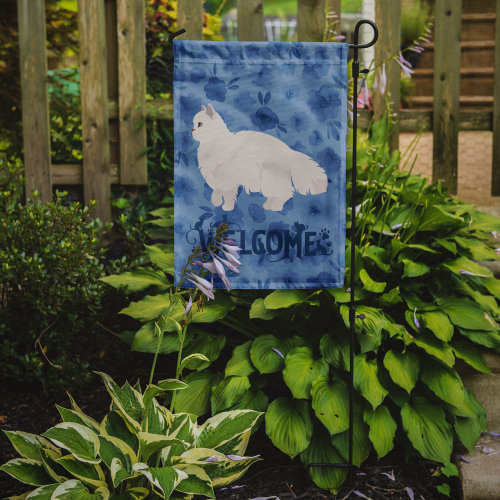 White Persian Traditional Cat Welcome Flag Garden Size CK4947GF  the-store.com.