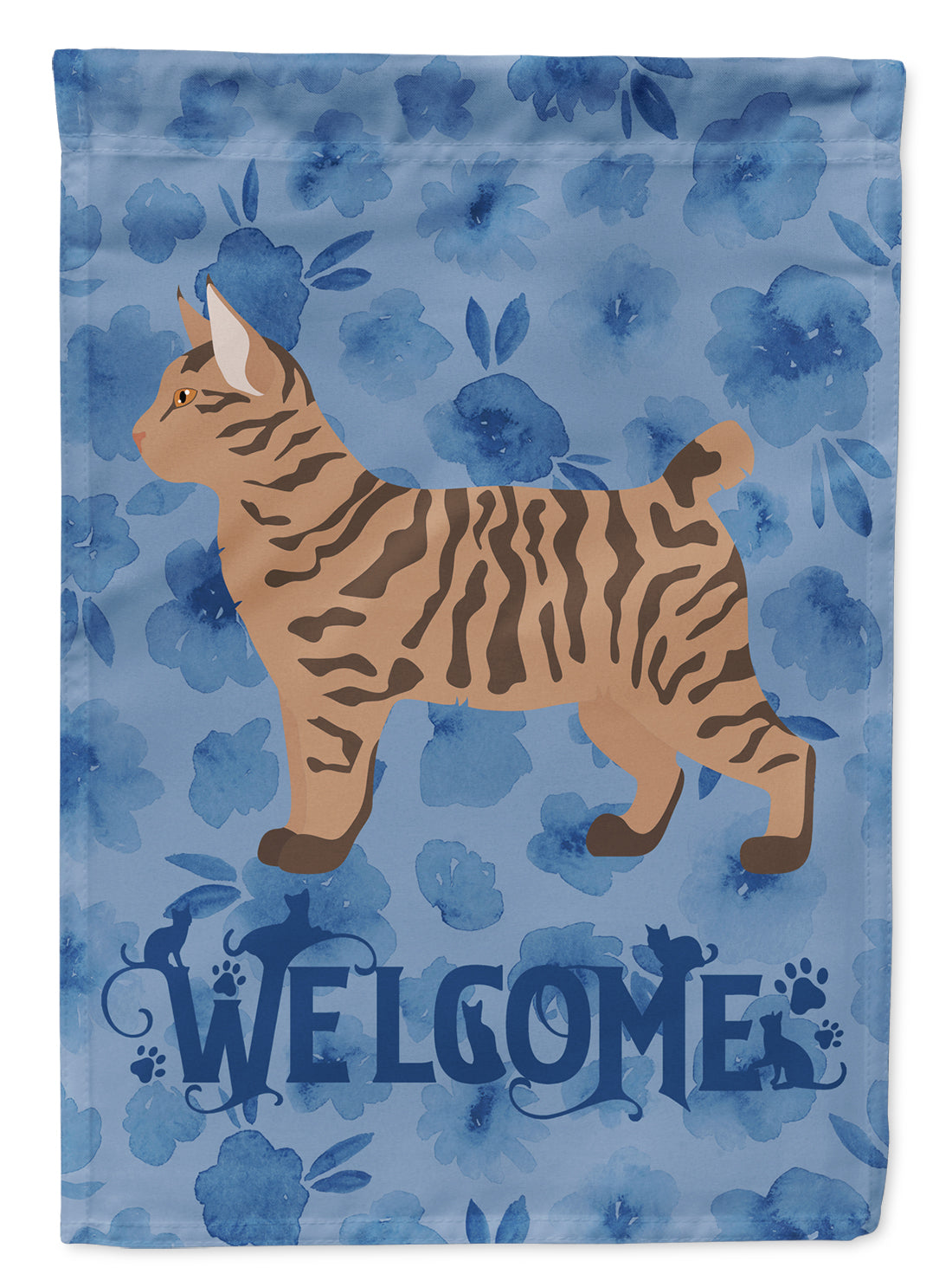 Pixie Bob #2 Cat Welcome Flag Canvas House Size CK4951CHF