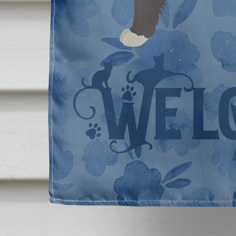 Poodle Cat #1 Cat Welcome Flag Canvas House Size CK4953CHF  the-store.com.