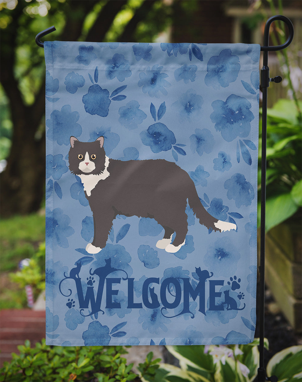 Poodle Cat #1 Cat Welcome Flag Garden Size CK4953GF  the-store.com.