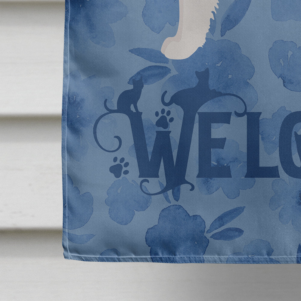 Poodle Cat #2 Cat Welcome Flag Canvas House Size CK4954CHF  the-store.com.