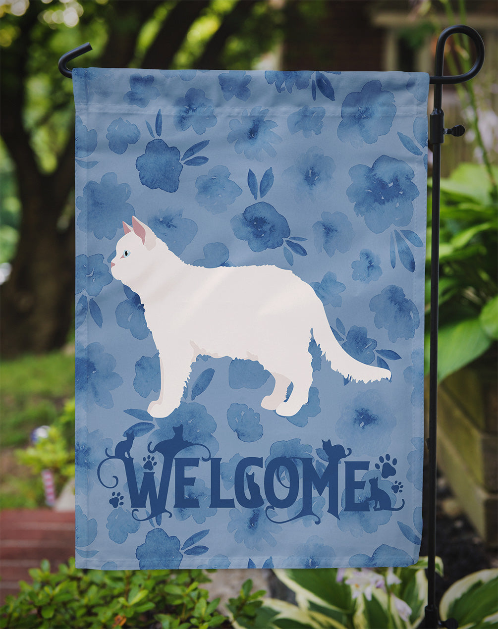 Poodle Cat #2 Cat Welcome Flag Garden Size CK4954GF  the-store.com.
