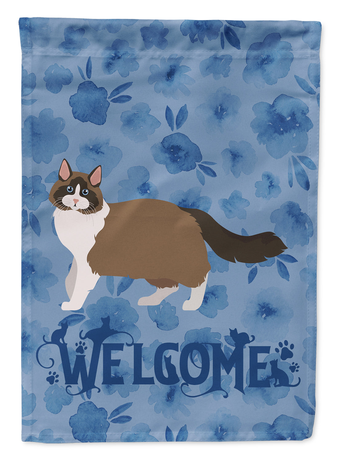 Ragdoll #1 Cat Welcome Flag Canvas House Size CK4958CHF