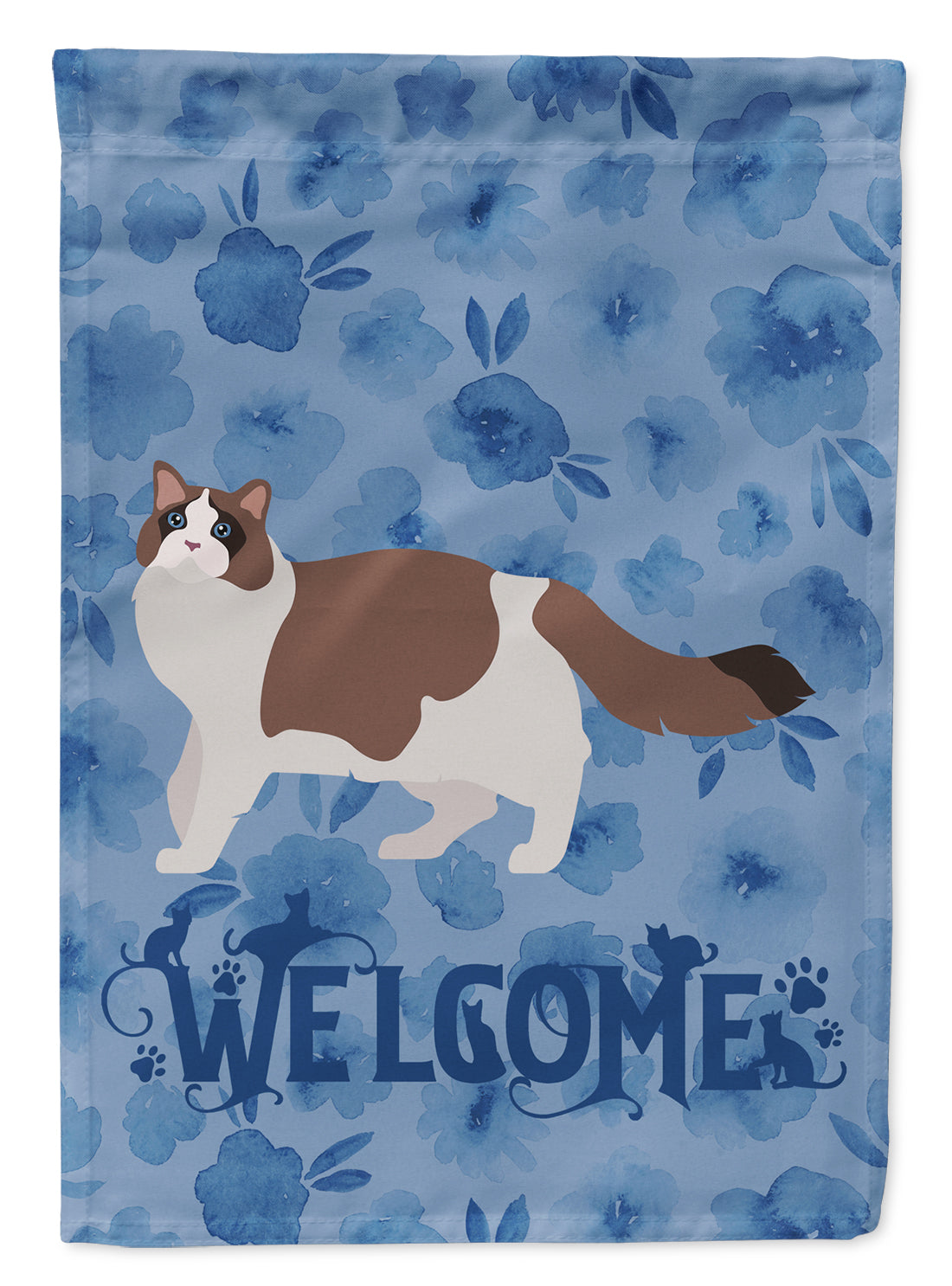 Ragdoll #3 Cat Welcome Flag Canvas House Size CK4960CHF