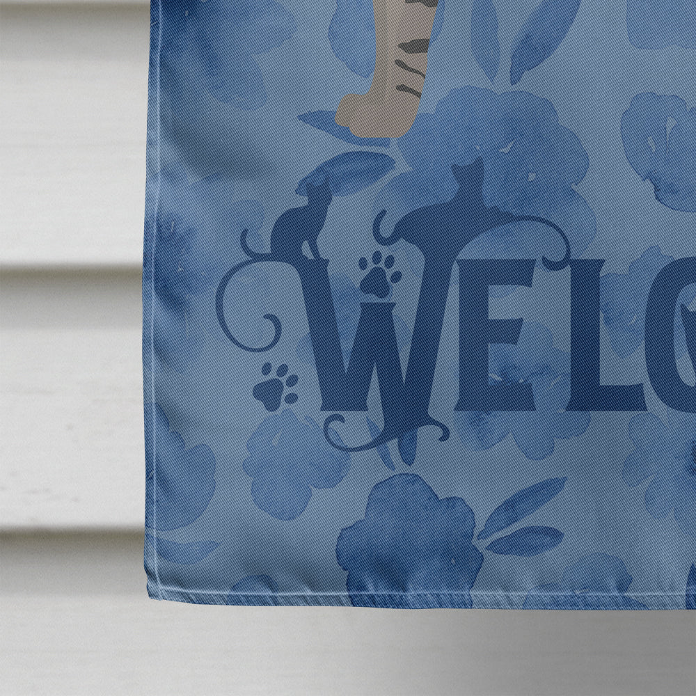 Safari #1 Cat Welcome Flag Canvas House Size CK4965CHF