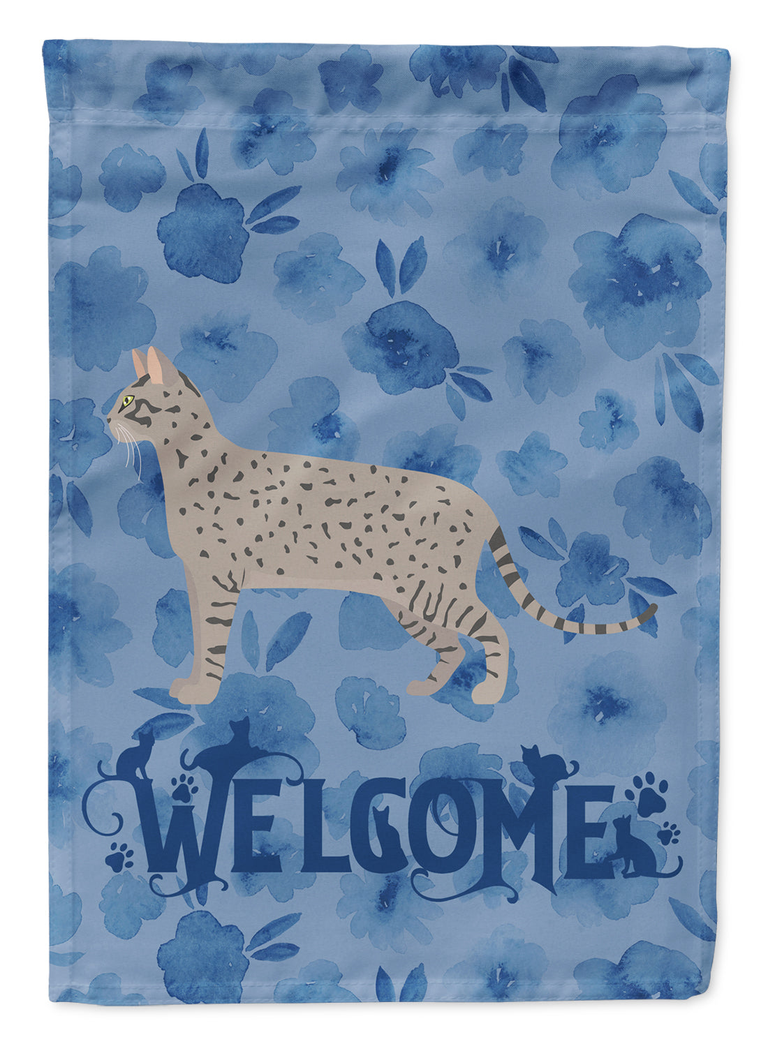 Safari #2 Cat Welcome Flag Canvas House Size CK4966CHF