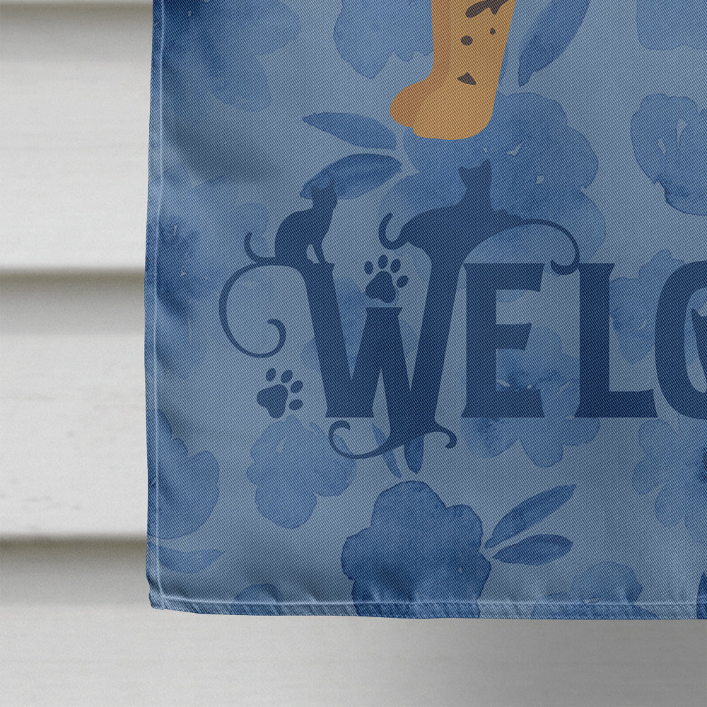 Savannah #2 Cat Welcome Flag Canvas House Size CK4968CHF  the-store.com.