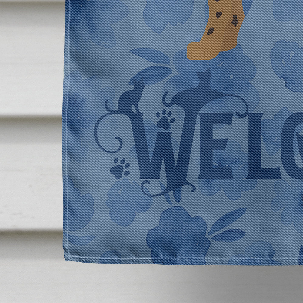 Savannah #3 Cat Welcome Flag Canvas House Size CK4969CHF  the-store.com.