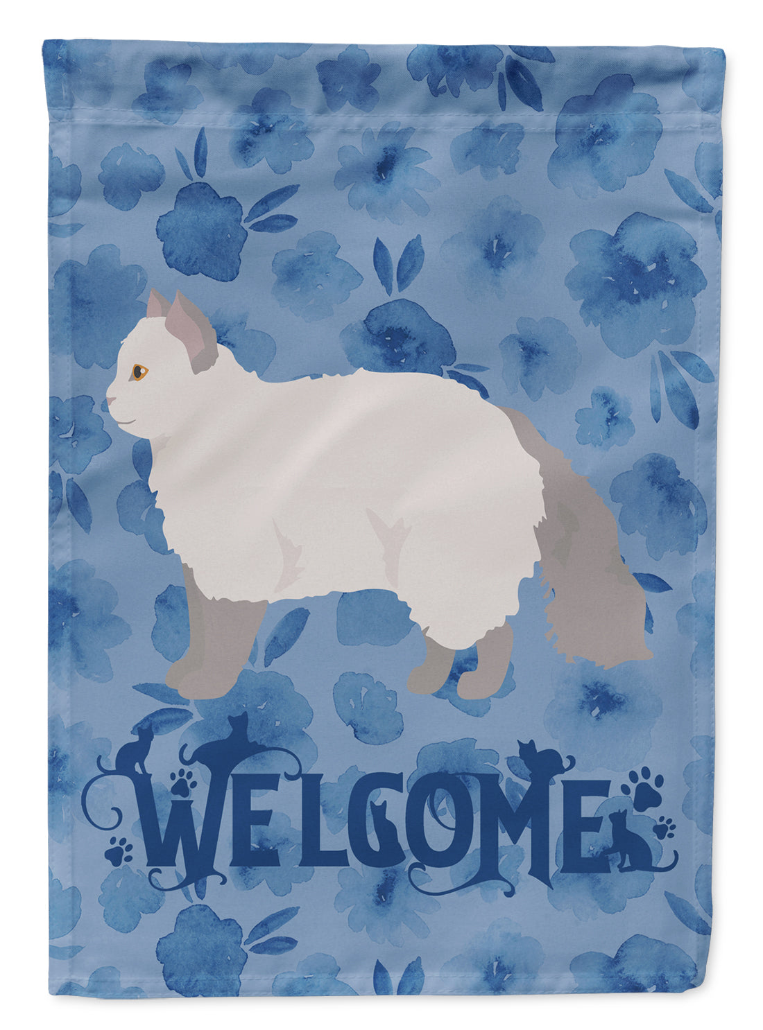 Selkirk Rex #2 Cat Welcome Flag Canvas House Size CK4974CHF  the-store.com.
