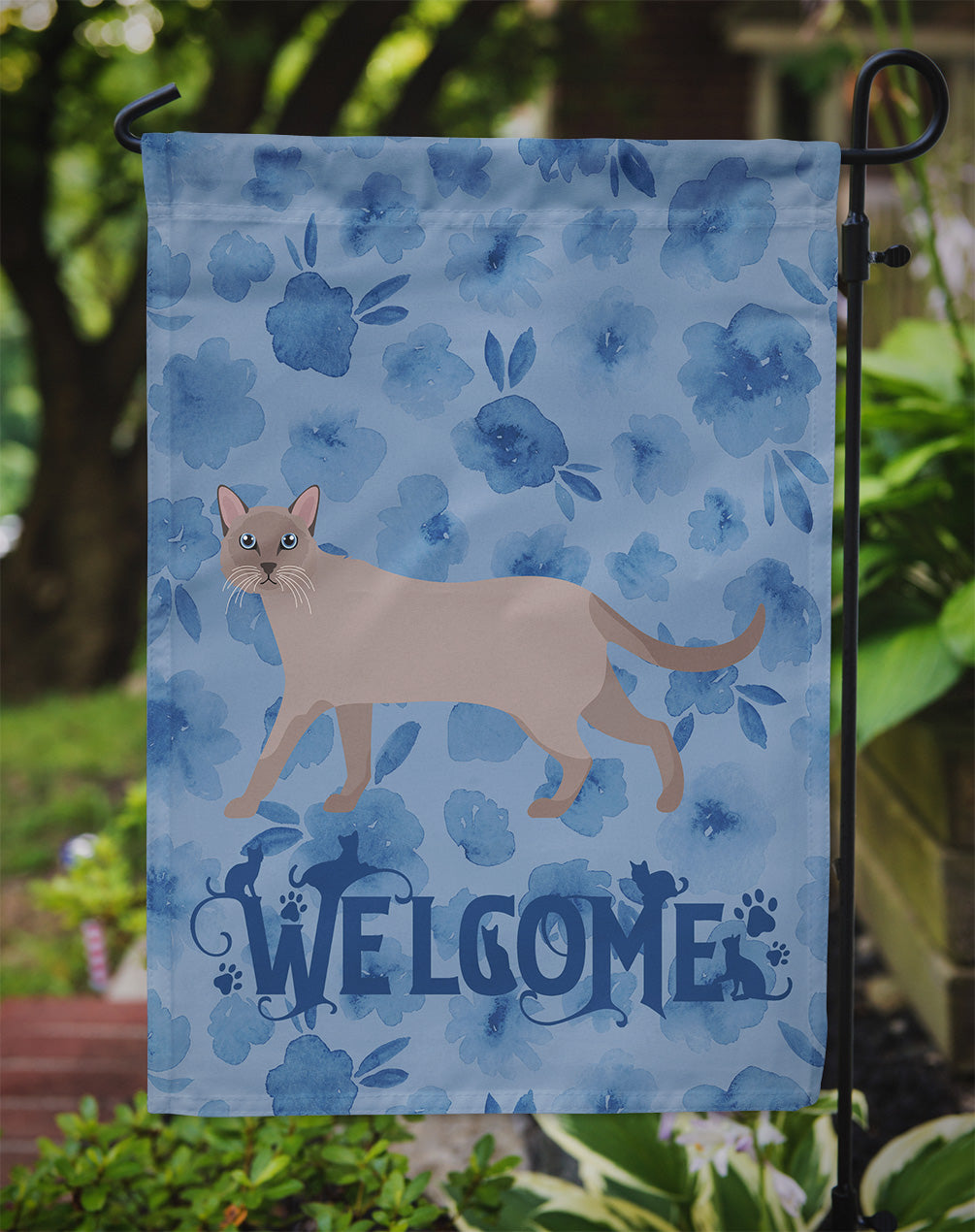 Siamese Traditional #1 Cat Welcome Flag Garden Size CK4978GF