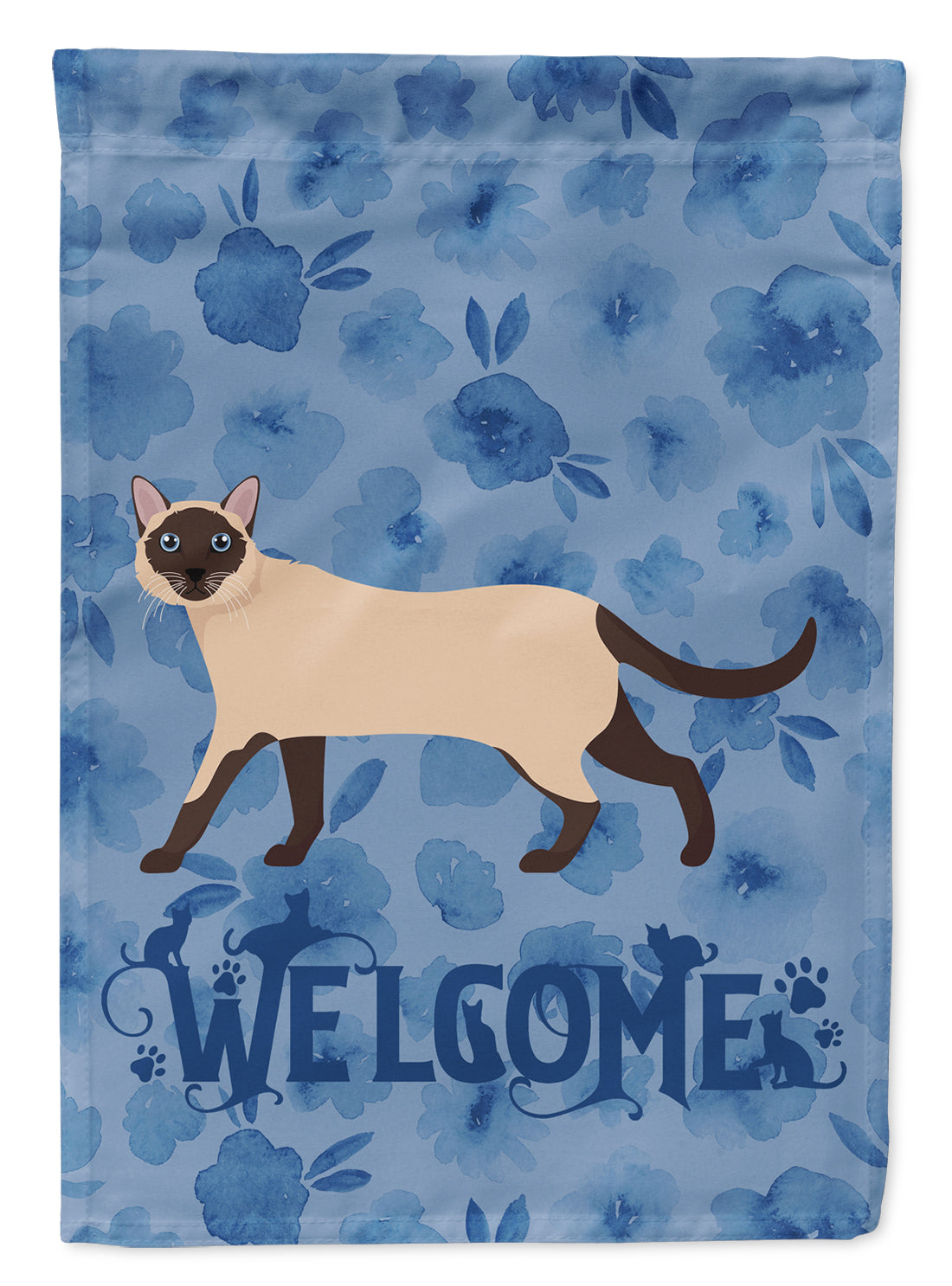 Siamese Traditional #2 Cat Welcome Flag Canvas House Size CK4979CHF