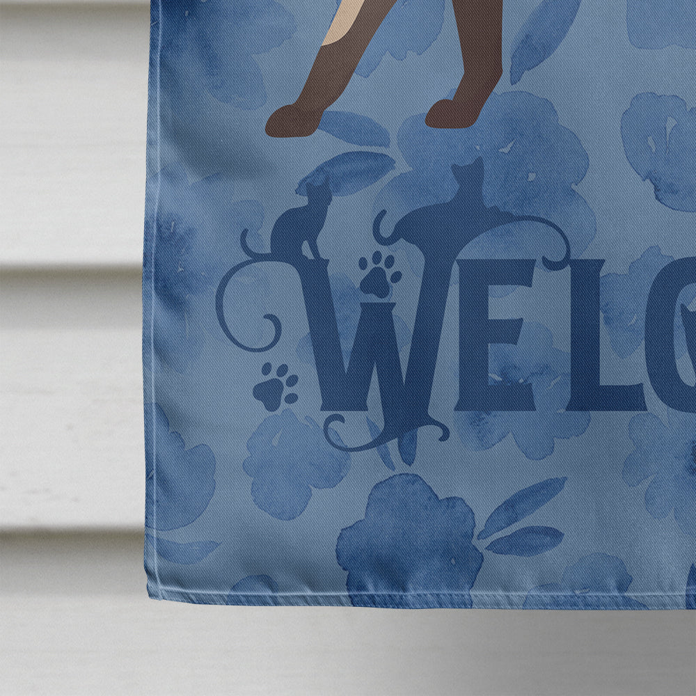 Siamese Traditional #2 Cat Welcome Flag Canvas House Size CK4979CHF  the-store.com.