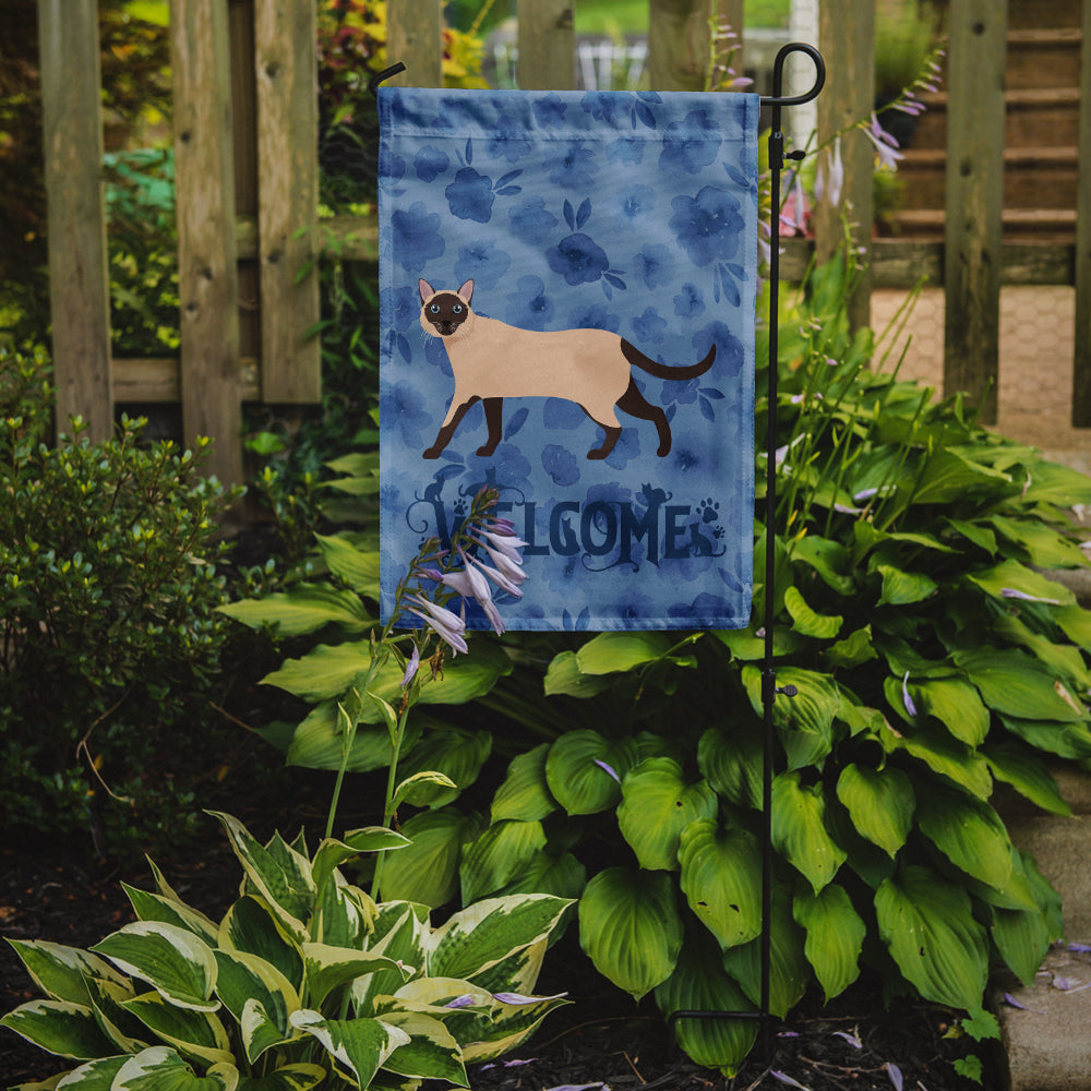 Siamese Traditional #2 Cat Welcome Flag Garden Size CK4979GF
