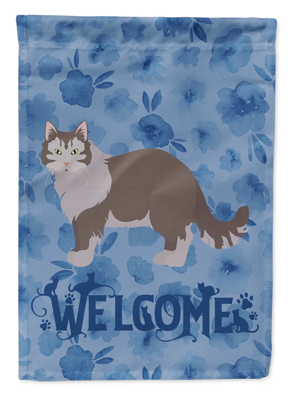 Siberian Forest #1 Cat Welcome Flag Canvas House Size CK4980CHF