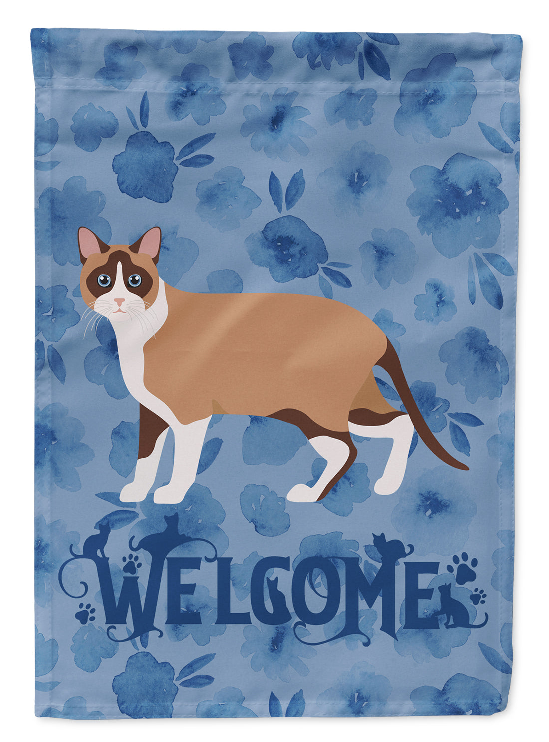 Snowshoe Cat Welcome Flag Canvas House Size CK4985CHF