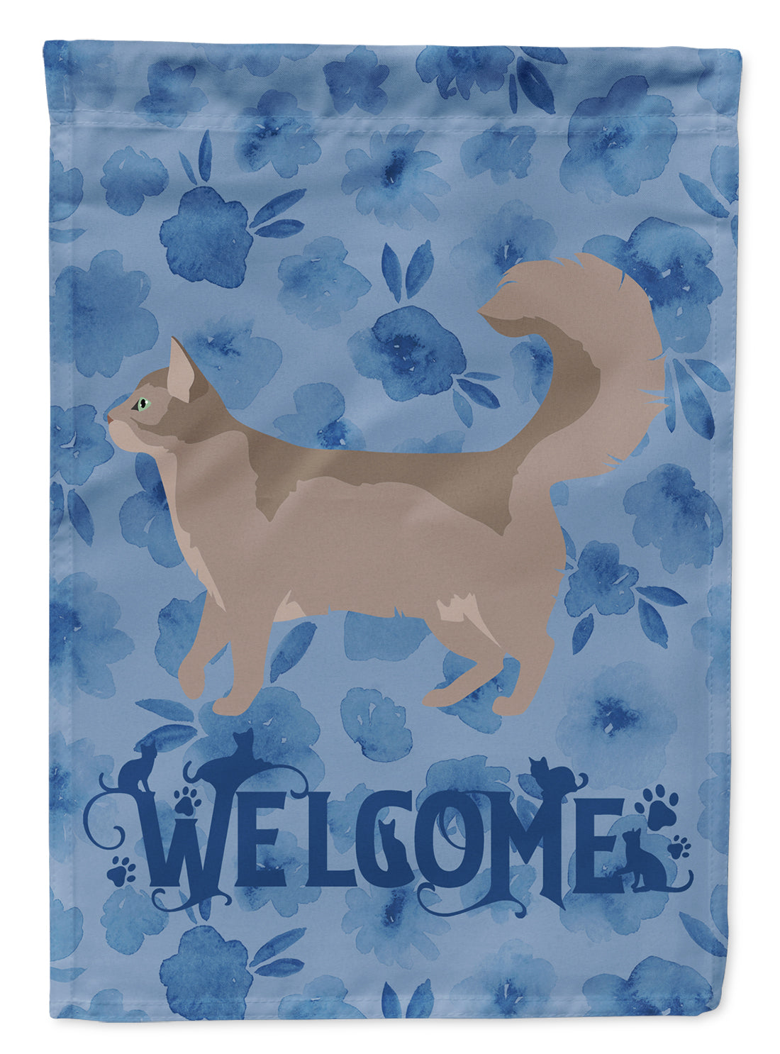Somali #2 Cat Welcome Flag Canvas House Size CK4989CHF