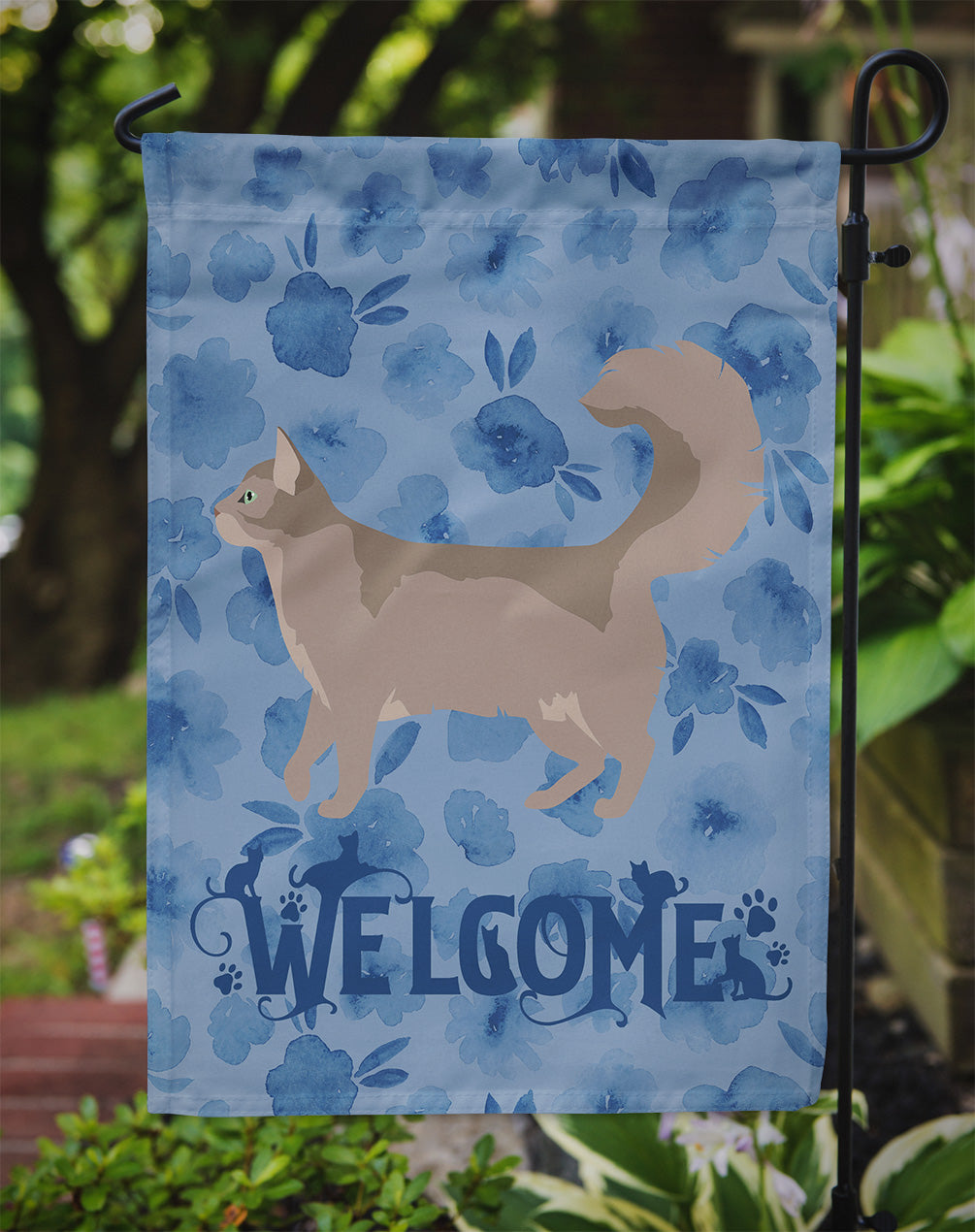 Somali #2 Cat Welcome Flag Garden Size CK4989GF  the-store.com.