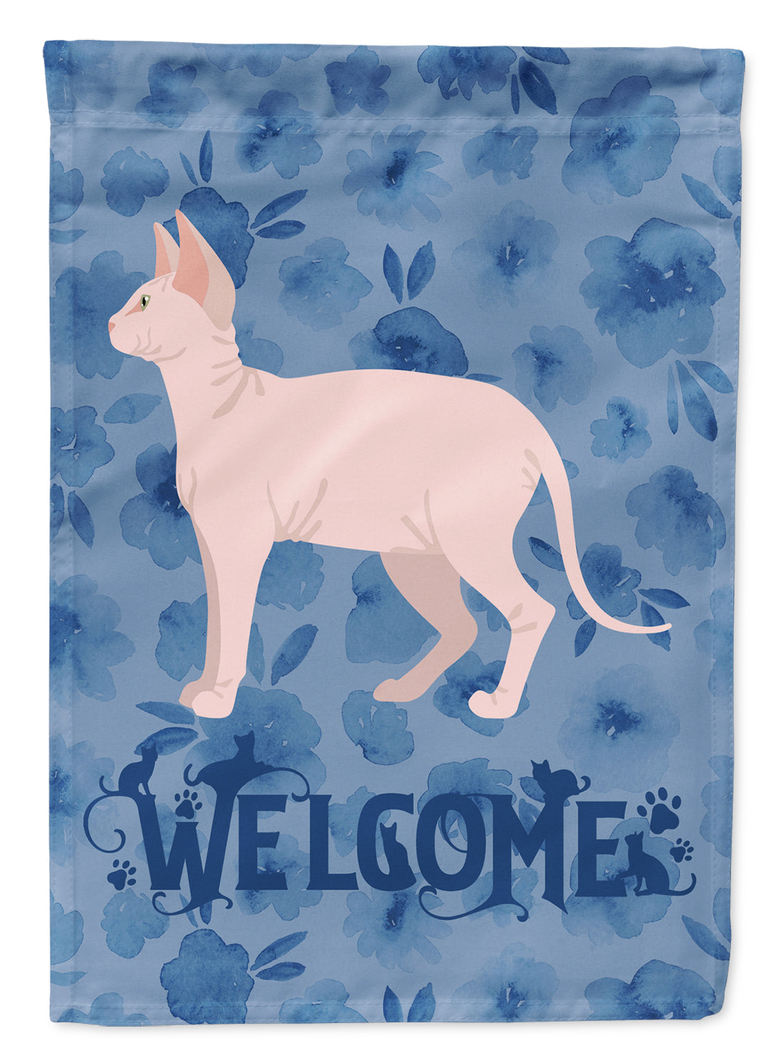 Sphynx Cat Welcome Flag Canvas House Size CK4990CHF  the-store.com.