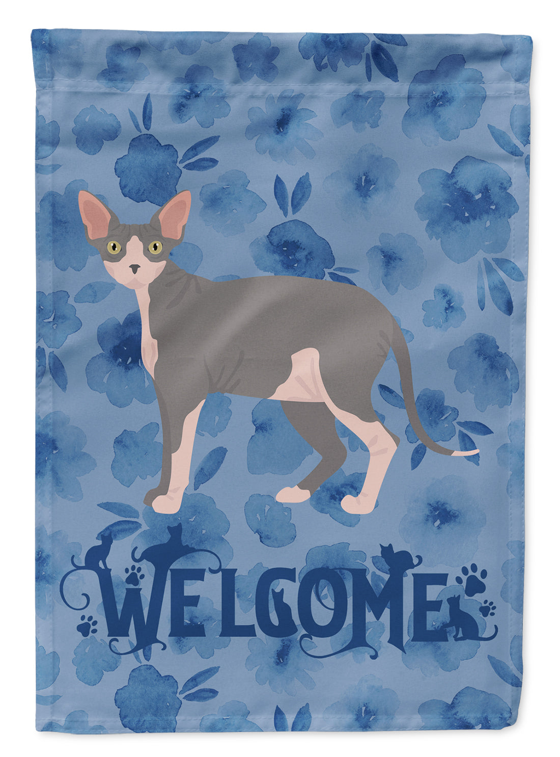 Sphynx #2 Cat Welcome Flag Canvas House Size CK4991CHF  the-store.com.