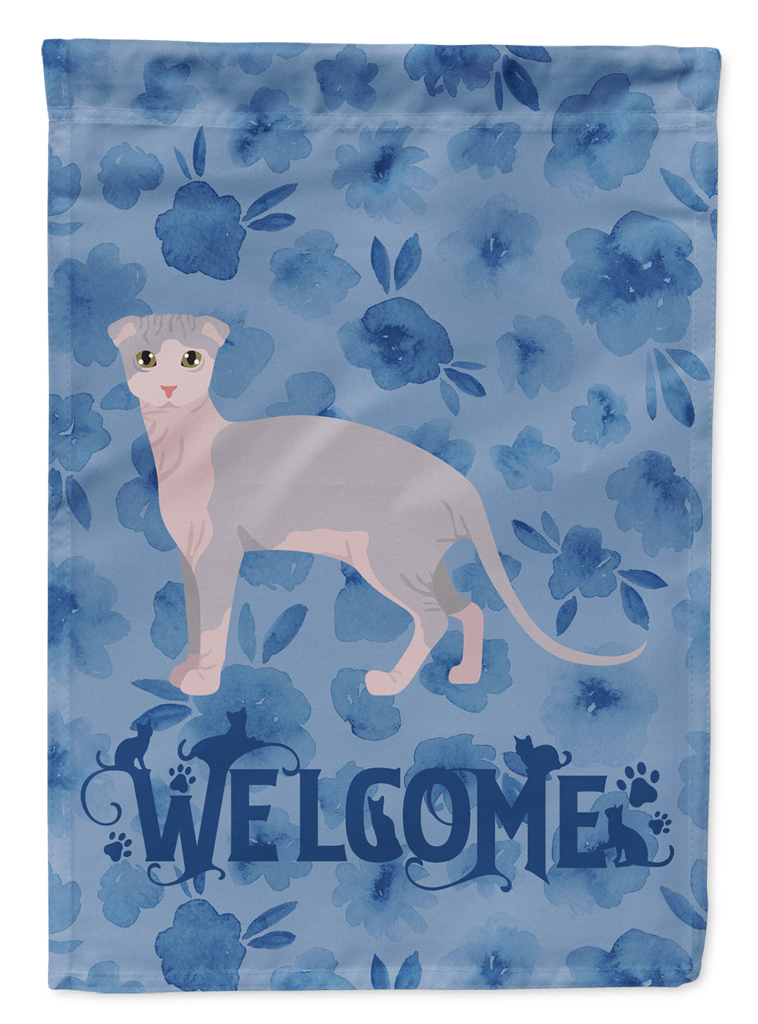 Ukrainian Levkoy Cat Welcome Flag Canvas House Size CK5001CHF  the-store.com.