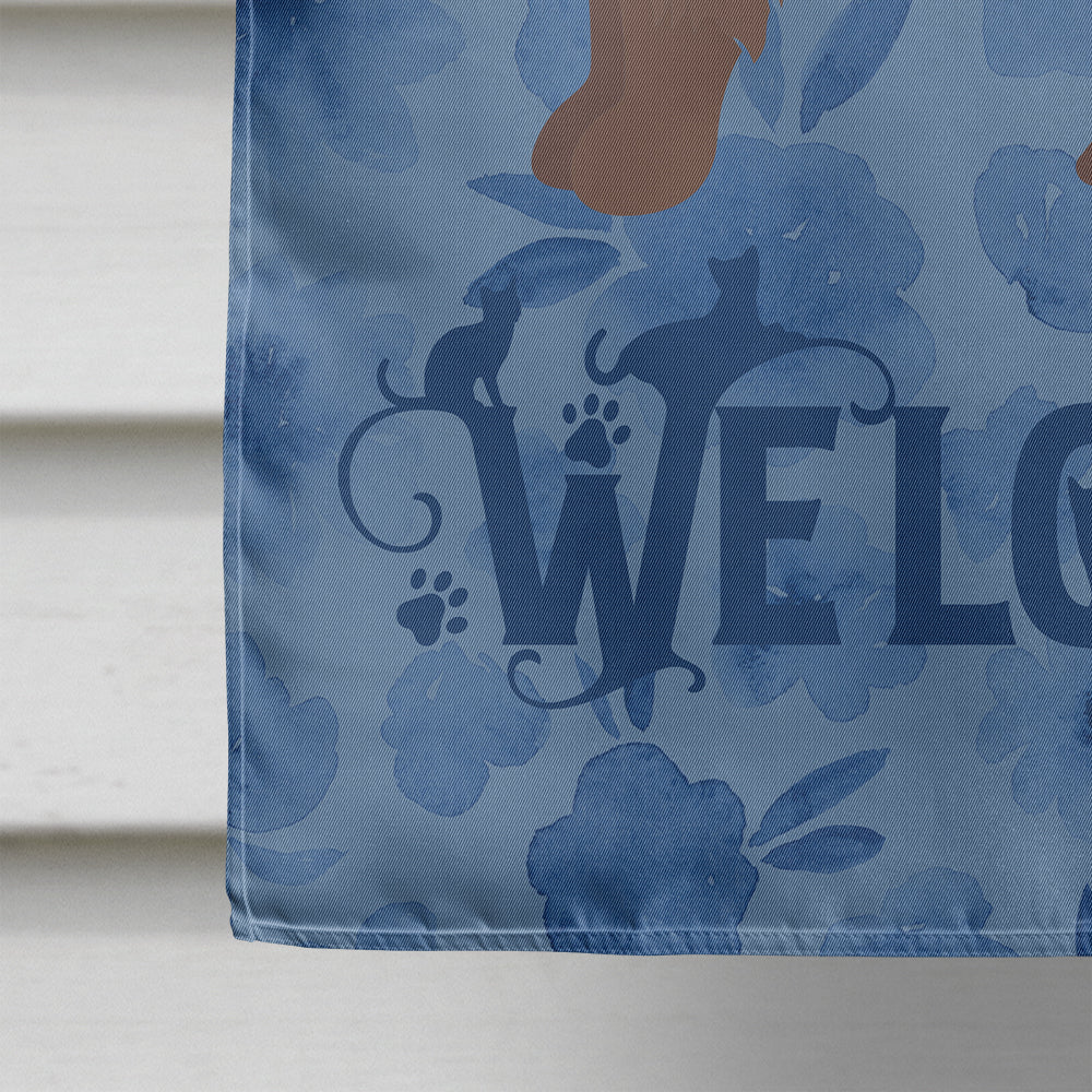 York Chocolate #1 Cat Welcome Flag Canvas House Size CK5003CHF  the-store.com.