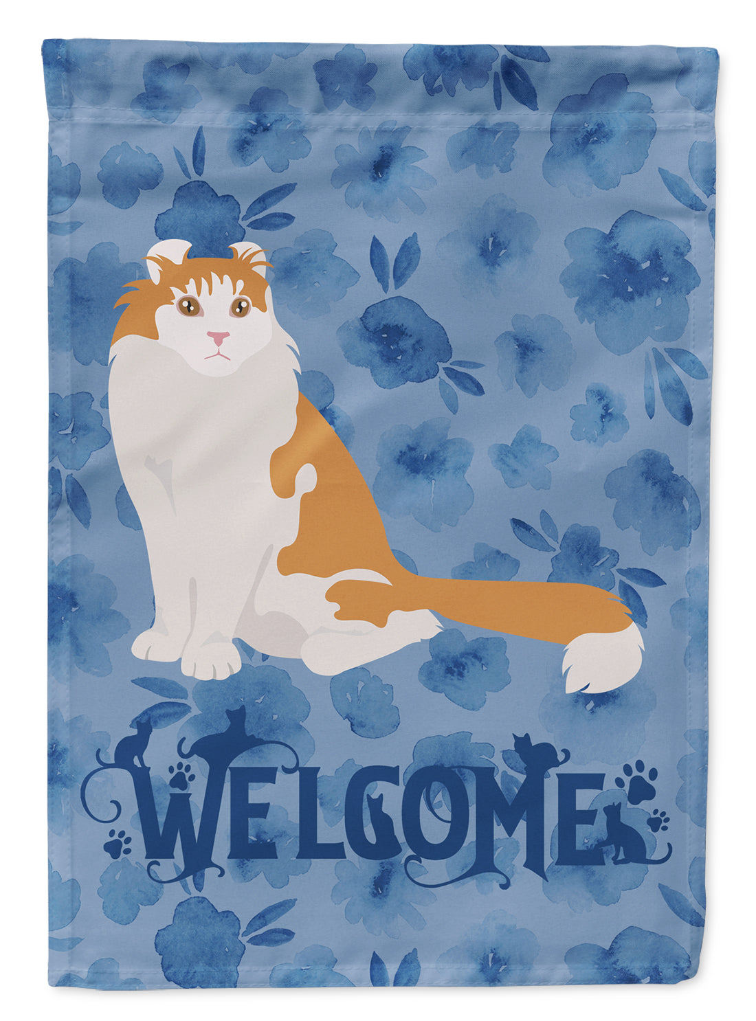 American Curl Cat Welcome Flag Canvas House Size CK5007CHF