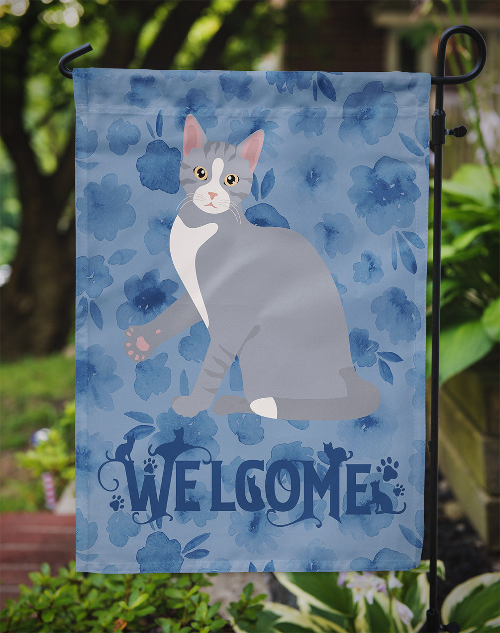 American Polydactyl #2 Cat Welcome Flag Garden Size CK5009GF  the-store.com.