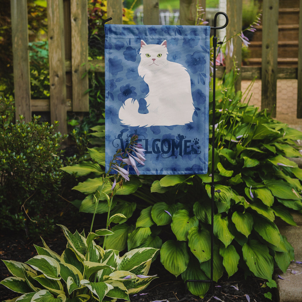 Asian Semi Longhaired Cat Welcome Flag Garden Size CK5012GF  the-store.com.